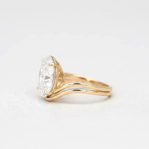 Anillo de Diamantes de Corte Esmeralda de 3 Quilates, Oro Amarillo para Mujer, Joyería Clásica de Compromiso, Diamantes Naturales Certificados por GIA - Product Image 4