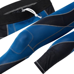 Leggings de compression intégrale pour hommes, color block, avec cordon de serrage, taille élastique, en Spandex et Nylon, pour le sport - Product Image 6