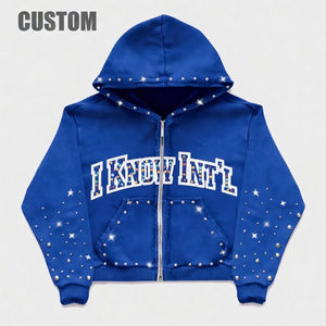 Sudaderas con Capucha Personalizadas con Logotipo Estampado, Unisex, Lavado Ácido, 400 GSM, 100% Algodón, Felpa, Corte Regular, Oversize, con Pedrería, ODM - Product Image 4