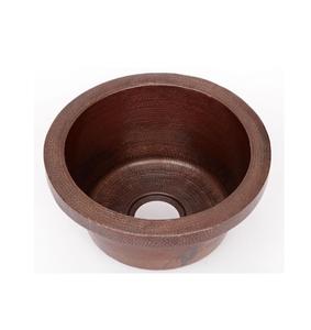 Évier de bar encastré rond en cuivre de 15 pouces, design tendance, lavabo en cuivre martelé de forme ronde, évier de cuisine et de salle de bain en promotion - Product Image 1