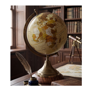 Globo Terráqueo de Escritorio de Latón Vintage, Ecológico y Duradero, con Temática Náutica, Mapa del Mundo Giratorio Tradicional para Decoración del Hogar u Oficina - Product Image 4