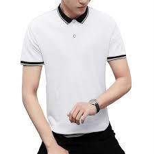 2026 New Design Men's Short Sleeve <b>Polo</b> Shirt Custom Logo <b>White</b> Performance Golf <b>Polo</b> with Black Contrast Tipping - Product Image 3