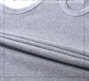 Fitness Bodybuilding Gym Tank Tops Wholesale Men's Singlet Casual Ribbed Cotton Elastic Knitted <b>Vest</b> Workout Gear - Product Image 5