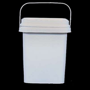 Seau en plastique laminé mat blanc carré de 5 L, avec couvercle à bascule hermétique en PP, facile à ouvrir, pour l'emballage et le stockage en gros - Product Image 1