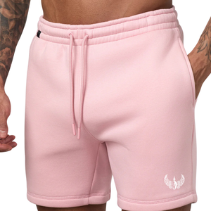 Pantalones Cortos Deportivos para Hombre, Color Rosa Bebé, 100% Algodón, Cintura Elástica, Casuales, para Descanso, Fitness, Entrenamiento, Ropa Deportiva Activa - Product Image 1