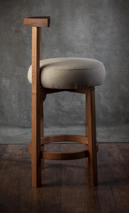 Chaise de bar en bois massif 100% naturel, tabouret haut, structure en bois, assise en mousse 100% authentique, meubles de bar sur mesure - Product Image 4