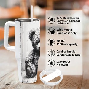 Gobelet isotherme personnalisé de 40 oz pour les clients des cabinets d'avocats, en acier inoxydable, avec motif d'ours - Product Image 5