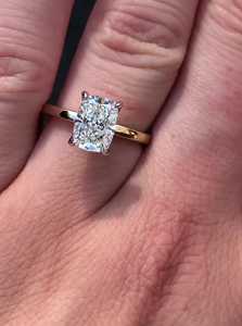 Bagues de fiançailles solitaires 4 carats en diamant de laboratoire taille coussin, en or massif 10k 14k 18k, sertissage 4 griffes, bague de mariée simple, prix usine B2B - Product Image 6