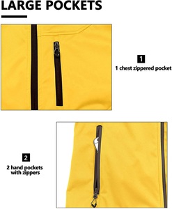 MAINTAIN Gilet sans manches à col montant pour homme, couleur jaune moutarde, style sportif - Product Image 3