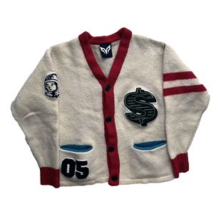 Suéter Griego de Lana Tejida con Parches de Letras Bordadas en Chenilla, Diseño a Rayas, para Hombre y Mujer, con Logotipo Personalizado OEM, Transpirable, para Invierno - Product Image 1