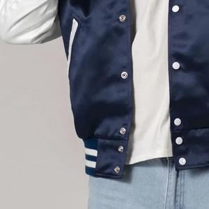 Veste universitaire personnalisée, mélange de laine, manches en cuir PU, boutons-pression sur le devant, poignets côtelés, uniforme d'équipe - Product Image 6