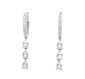 Teardrop Lab Grown Diamond Hoop Earrings 10K 14K 18K <b>Solid</b> Real <b>Gold</b> Prong Set Dangle Drop Luxury <b>Huggies</b> Manufacturer Wholesale - Product Image 3