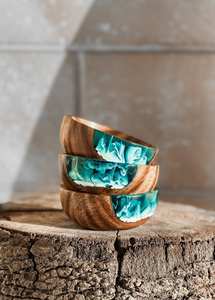 Bol décoratif en bois, bol en résine époxy, bol à bibelots fait main, cadeau pour elle - Product Image 3