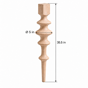 Patas de Mesa Rústicas de Madera de Caucho Sólido Estilo Granja, Sin Acabado, Resistentes, Fáciles de Pintar, DIY, para Muebles de Exterior y Hospital, EFS - Product Image 1