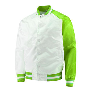 Veste universitaire décontractée en satin à col montant pour hommes et femmes, style streetwear, imperméable, coupe-vent, vintage, coupe régulière, rétro, baseball - Product Image 2