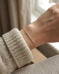 Elegante pulsera de diamantes cultivados en laboratorio, oro macizo de 10k, 14k, 18k, oro blanco, amarillo, rosa, VVS, VS, IGI, IDGL, joyería para mujer, regalo, fiesta - Product Image 2