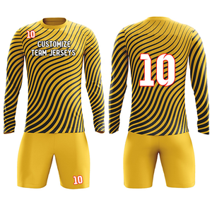 Conjunto de uniforme de fútbol personalizable para adultos y niños, camiseta de fútbol de entrenamiento transpirable, número, nombre, Impresión de logotipo, servicio OEM - Product Image 2