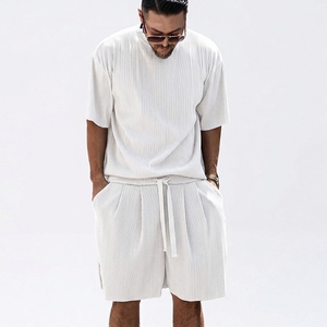 Conjunto Casual de Verano para Hombre, Camiseta y Pantalones Cortos de Tela No Tejida, 2 Piezas, Algodón Jersey de Secado Rápido - Product Image 5