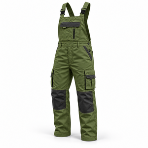 Workshop Work Bib Overalls <b>Men</b> Adjustable Straps Chest Zip Pocket Cargo Storage Knee Reinforcement Industrial Workwear <b>Dungarees</b> - Product Image 1