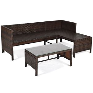 Ensemble de canapés d'angle en rotin pour patio extérieur, 3 pièces - Product Image 6