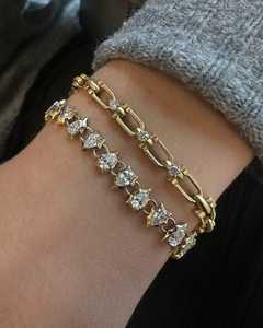 กำไลข้อมือเพชรทรงลูกแพร์เพาะเลี้ยงในห้องปฏิบัติการ ทองคำแท้ 14K 18K แบบเต็มวง สวมใส่ได้ทุกวัน ของขวัญสำหรับผู้หญิง - Product Image 6