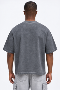 T-shirt en coton surdimensionné délavé style vintage, conception OEM, impression de logo personnalisé, streetwear décontracté, chemises pour hommes, fournisseur en gros - Product Image 3