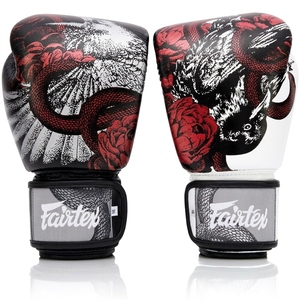 Gants d'entraînement MMA Fairtex The Beauty of Fight' Snake and Rose Design, en cuir, fabriqués au Pakistan, MOQ 10 paires, livraison rapide - Product Image 3