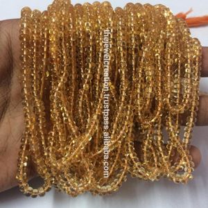 Cuentas de Citrino Amarillo Natural de 5mm, Corte Liso, Forma Rondelle, Certificadas por IGI, Joyería, Último Diseño en Stock de Alibaba - Product Image 3