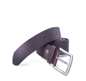 Ceinture en cuir véritable, peau de vache, couleur unie, boucle à ardillon rectangulaire argentée, style décontracté, durable - Product Image 2