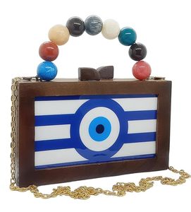 Natural Wooden Clutch <b>Bag</b> Low Price Designer Women <b>Evening</b> Purse for Wedding Party and Festive Occasion - Product Image 2
