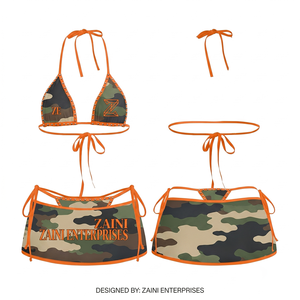 Bikini Premium ZAINI ZI-063 de 240 g/m², 100 % Poliéster, Cintura Alta, Escote Pronunciado, Reversible, Transpirable, Antibacteriano, con Relleno Extraíble - Product Image 1