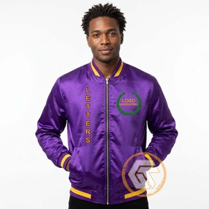 Chaqueta Varsity Omega Personalizada, Satinada, Bordada, Acolchada, Impermeable, de Secado Rápido, Resistente al Viento, de Alta Calidad y Transpirable para Hombre - Product Image 4