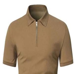 Polo à col zippé pour homme, rose, confortable, 100% coton, pour un usage décontracté, manches courtes, grandes tailles - Product Image 5