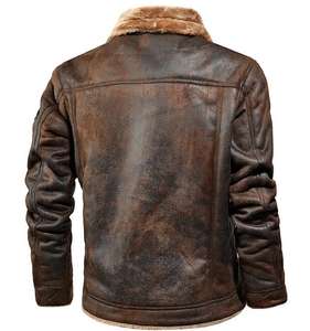 Blouson en cuir PU homme printemps-automne, col montant, coupe slim, style moto décontracté - Product Image 2