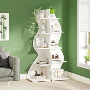 Wall <b>Corner</b> Bookshelf Practical and Space-Saving Bookcase for Home or Office Use - Product Image 1