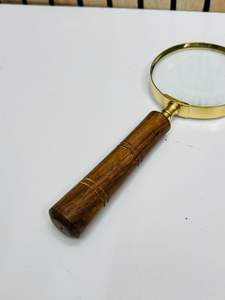 3'' Handheld Magnifying <b>Glass</b> with Natural Wooden Handle & Brass Frame | Optical <b>Glass</b> <b>Reading</b> and Inspection Magnifier - Product Image 4