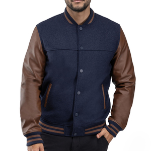 Chaqueta de Invierno Personalizada con Logotipo Frontal Transpirable para Hombre, de Alta Calidad, Corte Regular, Estilo Universitario de Béisbol - Product Image 1
