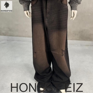 กางเกงยีนส์ทรงบูทคัทสำหรับผู้หญิง ยี่ห้อ HONEST EIZ ระบายอากาศได้ดี ผ้ายีนส์สโตนวอช เอวต่ำ ทรงปกติ ความยาวเต็มตัว สไตล์ลำลอง วินเทจ ผลิตจากวิสโคส/โพลีเอสเตอร์ - Product Image 1