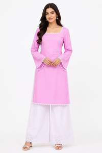 Salwar kameez en coton cambric prêt-à-porter, Kurti simple et droit, tenue décontractée, style indien pakistanais, Kurti simple - Product Image 4