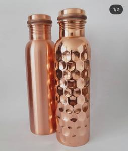 Export Quality Customized Copper <b>Bottles</b> Plain Hammered Etching Mirror Finish polished Eco Friendly Copper Water <b>Bottle</b> handmade - Product Image 4