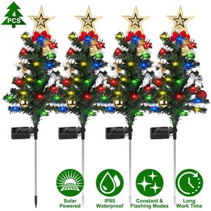 4 packs de lampes solaires de Noël à 20 LED pour décorations de jardin, lampes à piquet avec clignotement constant pour décorations de Noël - Product Image 1