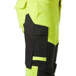 Pantalon de travail industriel réfléchissant jaune et noir avec bande haute visibilité, pantalon cargo de sécurité durable pour vêtements de travail - Product Image 4