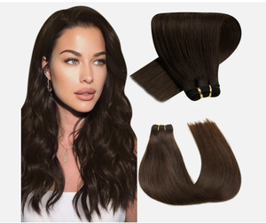 Cheveux humains naturels noirs longs et raides, ensemble complet pour la tête, densité 100%, cheveux Remy, base en soie, double tirage, toutes les couleurs, taille personnalisable - Product Image 3