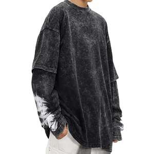 เสื้อยืดแขนยาวผู้ชายไซส์ใหญ่ คุณภาพพรีเมียม พิมพ์ลายวินเทจสองชั้น สไตล์ลำลอง เสื้อยืดผู้ชาย - Product Image 4