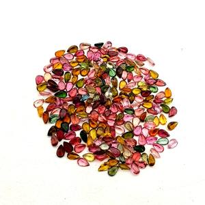 4x6mm Tourmaline poire coupe facettes pierres précieuses perles pour la fabrication de bijoux calibré naturel Multi Tourmaline pierre en vrac en gros - Product Image 3