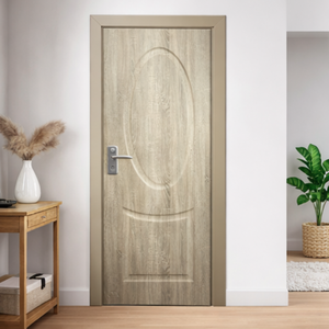 Puerta CAESAR de Estilo Moderno Americano, Puerta Interior Precolgada de MDF, Panel de Madera Sólida, Impermeable, Blanca, para Sala de Estar o Dormitorio - Product Image 2