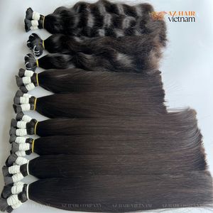 100% Vietnamese Remy Virgin Human <b>Hair</b> Bulk Extensions Double Drawn Straight Cuticle Alignment Customizable Color <b>Hair</b> - Product Image 4