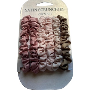 Chất Lượng Cao Hỗn Hợp Thiết Lập Satin Scrunchies Tùy Chỉnh Bao Bì Phụ Kiện Tóc Mềm Tóc Ban Nhạc Độ Đàn Hồi Tốt Cho Phụ Nữ - Product Image 1
