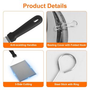 31pcs Camp <b>Chef</b> Flat <b>Top</b> Grill Accessories Kit Spatulas Griddle Press Basting Cover Spice Shakers for Outdoor Cooking - Product Image 6