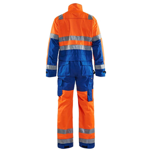 Combinaison de sécurité haute visibilité orange et bleue pour hommes, vêtements de travail, combinaison de protection avec bandes réfléchissantes - Product Image 4